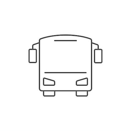 simsearch:400-08162481,k - Bus outline icon on white background Stock Photo - Budget Royalty-Free & Subscription, Code: 400-09080609