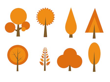 simsearch:400-08379558,k - autumn trees set vector illustration Fotografie stock - Microstock e Abbonamento, Codice: 400-09080658