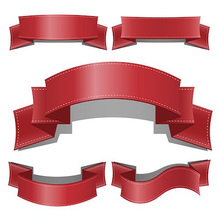scrolled up paper - Red glossy ribbon vector banners set. Web Ribbons banner With Gradient Mesh. Ribbon banner vector illustration EPS 10 collection. Stock Photo - Budget Royalty-Free & Subscription, Code: 400-09080665