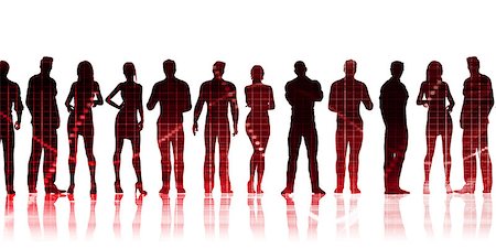 Confident Business Team Looking at You Silhouette Stock Photo - Budget Royalty-Free & Subscription, Code: 400-09080694