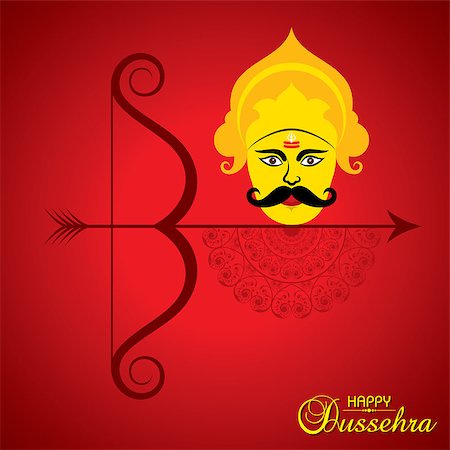 ravana - dussehra festival greeting or poster design stock vector Stock Photo - Budget Royalty-Free & Subscription, Code: 400-09080784