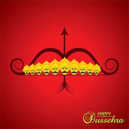 ravana - dussehra festival greeting or poster design stock vector Stock Photo - Budget Royalty-Free & Subscription, Code: 400-09080788