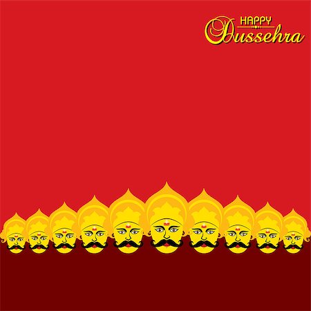 ravana - dussehra festival greeting or poster design stock vector Stock Photo - Budget Royalty-Free & Subscription, Code: 400-09080789