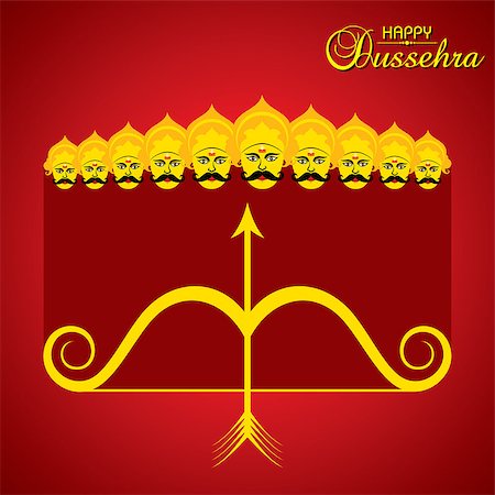 ravana - dussehra festival greeting or poster design stock vector Stock Photo - Budget Royalty-Free & Subscription, Code: 400-09080790