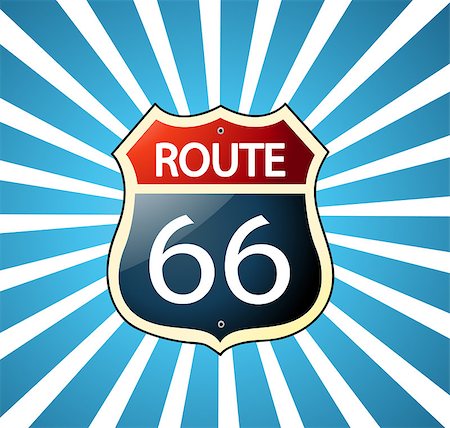 simsearch:400-05714567,k - Route 66 sign Photographie de stock - Aubaine LD & Abonnement, Code: 400-09080920