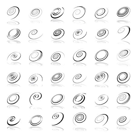 simsearch:400-07986691,k - Spiral design elements set. Vector art. Fotografie stock - Microstock e Abbonamento, Codice: 400-09080940
