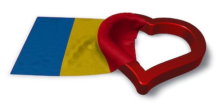 romanian culture - flag of romania and heart symbol - 3d rendering Stock Photo - Budget Royalty-Free & Subscription, Code: 400-09081067