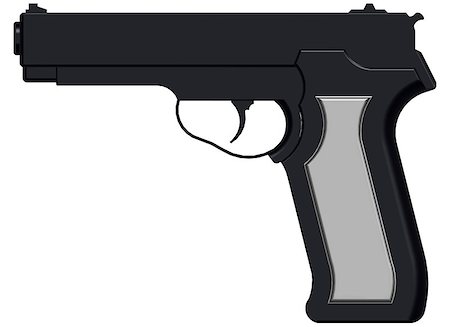 3D image of handgun isolated on white background Fotografie stock - Microstock e Abbonamento, Codice: 400-09081106