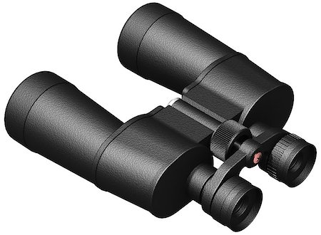 3D image of black binoculars isolated on white background Fotografie stock - Microstock e Abbonamento, Codice: 400-09081100