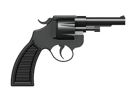 3D image of classic revolver isolated on white background Fotografie stock - Microstock e Abbonamento, Codice: 400-09081103