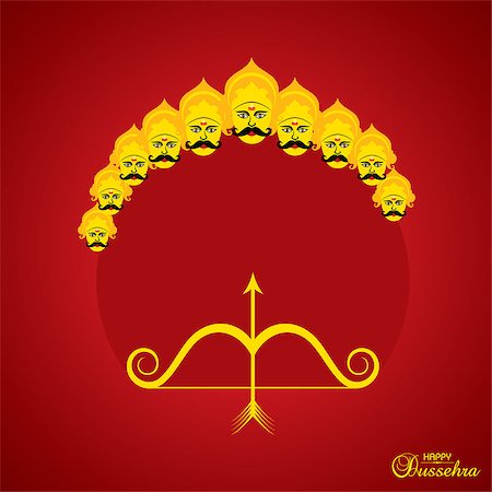 ravana - dussehra festival greeting or poster design stock vector Stock Photo - Budget Royalty-Free & Subscription, Code: 400-09081136