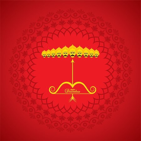 ravana - dussehra festival greeting or poster design stock vector Stock Photo - Budget Royalty-Free & Subscription, Code: 400-09081137