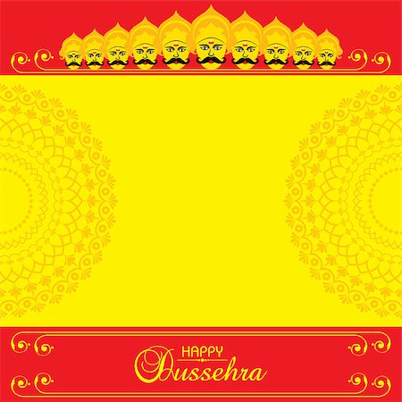 ravana - dussehra festival greeting or poster design stock vector Stock Photo - Budget Royalty-Free & Subscription, Code: 400-09081140