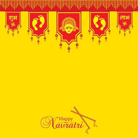 puja - Illustration of Navratri utsav greeting card Foto de stock - Super Valor sin royalties y Suscripción, Código: 400-09081142