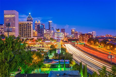 Atlanta, Georgia, USA downtown cityscape at night. Stock Photo - Budget Royalty-Free & Subscription, Code: 400-09081255