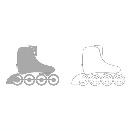 roller skate retro - Roller skate grey set it is icon . Flat style . Stock Photo - Budget Royalty-Free & Subscription, Code: 400-09081458