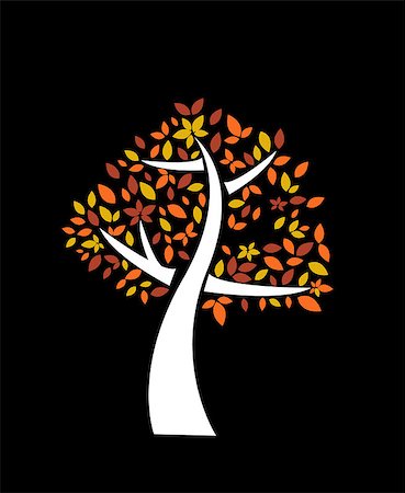 simsearch:400-08379558,k - autumn tree vector illustration Fotografie stock - Microstock e Abbonamento, Codice: 400-09081518