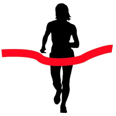simsearch:400-04273380,k - Silhouettes. Runners on sprint women vector illustration. Foto de stock - Super Valor sin royalties y Suscripción, Código: 400-09081590