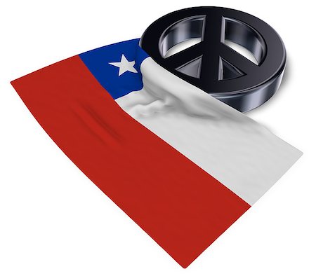 simsearch:400-06419591,k - peace symbol and flag of chile - 3d rendering Photographie de stock - Aubaine LD & Abonnement, Code: 400-09081825