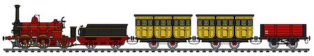 Hand drawing of a historical steam train Stock Photo - Budget Royalty-Free & Subscription, Code: 400-09081910