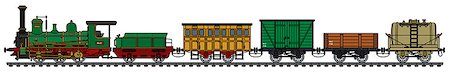 Hand drawing of a historical steam train Stock Photo - Budget Royalty-Free & Subscription, Code: 400-09081912