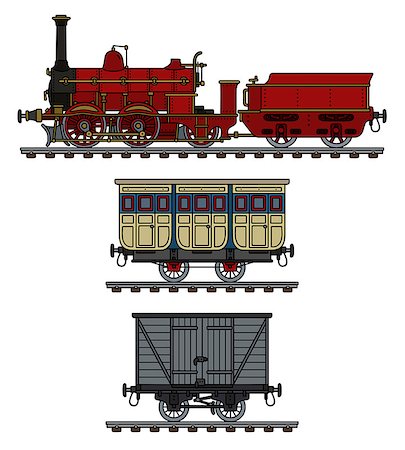 Hand drawing of a historical steam train Stock Photo - Budget Royalty-Free & Subscription, Code: 400-09081934