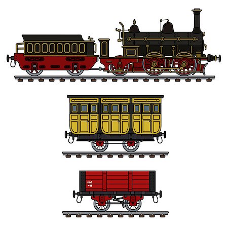 simsearch:400-08615636,k - Hand drawing of a historical steam train Photographie de stock - Aubaine LD & Abonnement, Code: 400-09081933