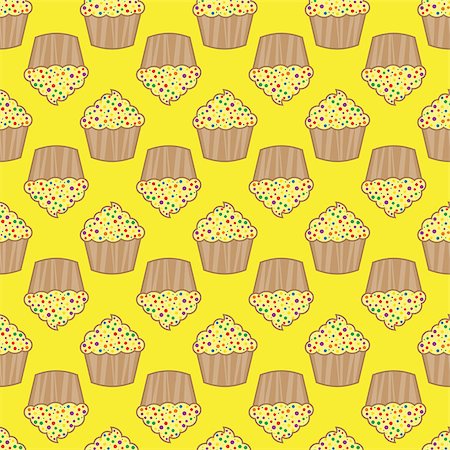 simsearch:400-08196602,k - Orange lemon cream cake seamless pattern. Vector illustration Photographie de stock - Aubaine LD & Abonnement, Code: 400-09082085