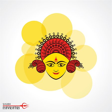 puja - Illustration of Navratri utsav greeting card Foto de stock - Super Valor sin royalties y Suscripción, Código: 400-09082386