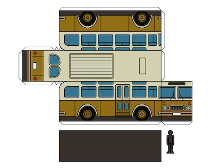 simsearch:400-08966942,k - Paper model of a vintage yellow and cream bus Stock Photo - Budget Royalty-Free & Subscription, Code: 400-09082441