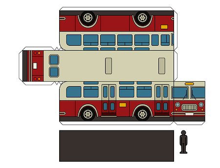 simsearch:400-08966942,k - Paper model of a vintage red and cream bus Stock Photo - Budget Royalty-Free & Subscription, Code: 400-09082442
