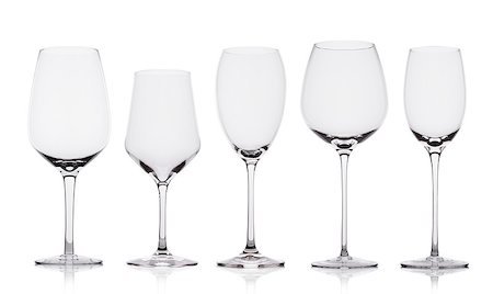 simsearch:400-09117705,k - Empty wine glasses with reflection on white background with reflection Stock Photo - Budget Royalty-Free & Subscription, Code: 400-09082594