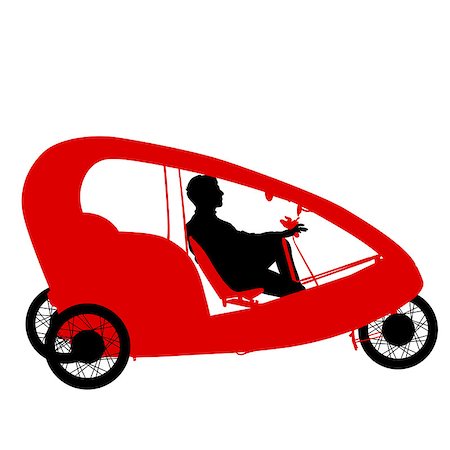 simsearch:400-07728236,k - Silhouette of a tricycle male on white background. Foto de stock - Super Valor sin royalties y Suscripción, Código: 400-09082627