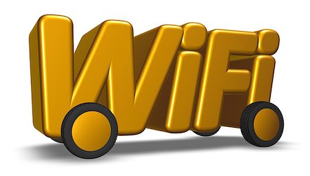 wifi tag on wheels - 3d rendering Stock Photo - Budget Royalty-Free & Subscription, Code: 400-09082904