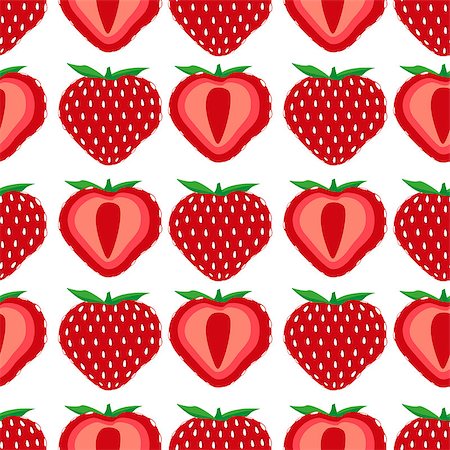 simsearch:400-09108602,k - Vector illustration seamless pattern of strawberry fruit. Background with fruits Stock Photo - Budget Royalty-Free & Subscription, Code: 400-09082976