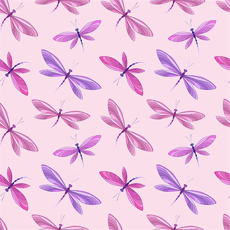 simsearch:400-08787096,k - Vector illustration seamless pattern of dragonfly. Background with dragonflies in flight Photographie de stock - Aubaine LD & Abonnement, Code: 400-09082988