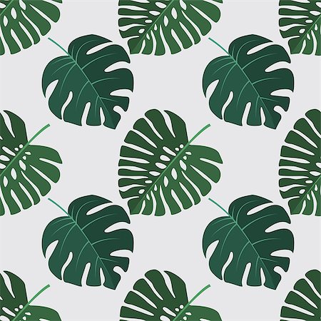 simsearch:400-08116620,k - Vector green illustration of palm leaves background. Exotic seamless pattern Stock Photo - Budget Royalty-Free & Subscription, Code: 400-09082981