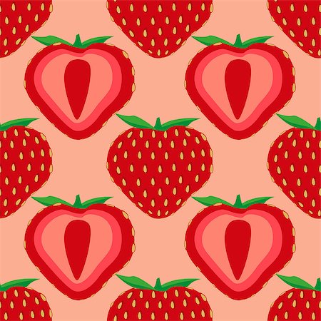 simsearch:400-09108602,k - Vector illustration seamless pattern of strawberry fruit. Background with fruits Stock Photo - Budget Royalty-Free & Subscription, Code: 400-09082994