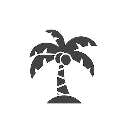 simsearch:400-07093200,k - Palm tree icon on white background Fotografie stock - Microstock e Abbonamento, Codice: 400-09083017
