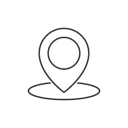 simsearch:400-06413986,k - Geo location pin line icon on white background Stock Photo - Budget Royalty-Free & Subscription, Code: 400-09083186