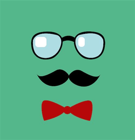 glasses and mustache. Vector illustration Stock Photo - Budget Royalty-Free & Subscription, Code: 400-09083305