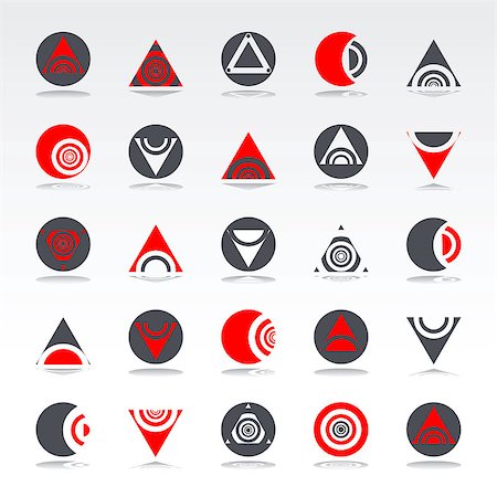 simsearch:400-04087906,k - Design elements set. Abstract icons. Circle and triangle geometric shapes. Vector art. Photographie de stock - Aubaine LD & Abonnement, Code: 400-09083590