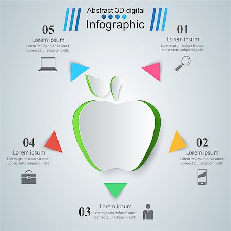 Apple, health - business infographic Vector eps 10 Stock Photo - Budget Royalty-Free & Subscription, Code: 400-09083612