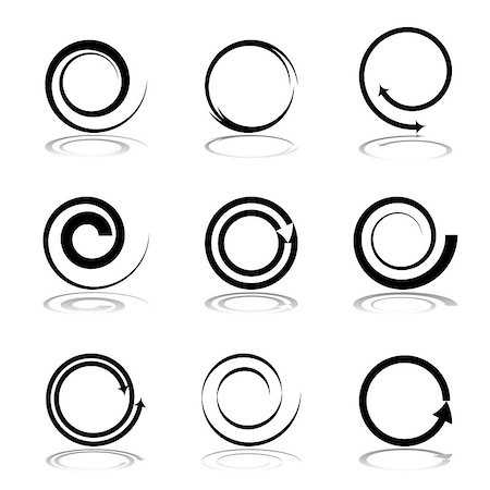 simsearch:400-07986691,k - Spiral design elements set. Vector art. Fotografie stock - Microstock e Abbonamento, Codice: 400-09083793