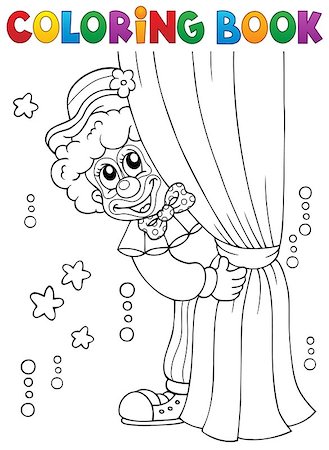 simsearch:400-05880768,k - Coloring book clown thematics 1 - eps10 vector illustration. Stock Photo - Budget Royalty-Free & Subscription, Code: 400-09094007