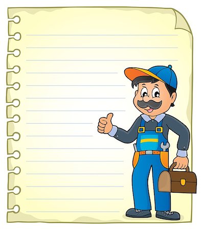 simsearch:400-09152818,k - Notepad page with plumber - eps10 vector illustration. Stock Photo - Budget Royalty-Free & Subscription, Code: 400-09094038