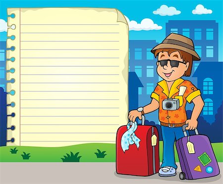 simsearch:400-07633149,k - Notepad page with tourist - eps10 vector illustration. Stock Photo - Budget Royalty-Free & Subscription, Code: 400-09094040