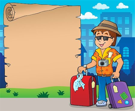 simsearch:400-08433799,k - Parchment with travel theme 8 - eps10 vector illustration. Stock Photo - Budget Royalty-Free & Subscription, Code: 400-09094042