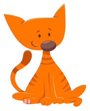 simsearch:400-09152987,k - Cartoon Illustration of Red Cat Animal Character Foto de stock - Royalty-Free Super Valor e Assinatura, Número: 400-09094107