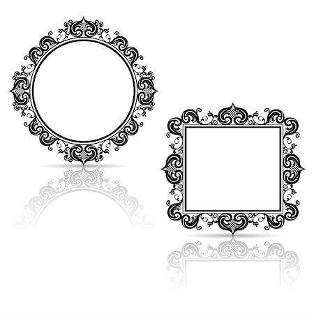 simsearch:400-04286184,k - silhouette carved frame for picture or photo with shadow on white background Foto de stock - Super Valor sin royalties y Suscripción, Código: 400-09094205